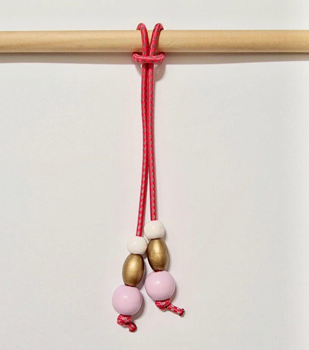 Reflexsnodd pärla lila/guld/vit